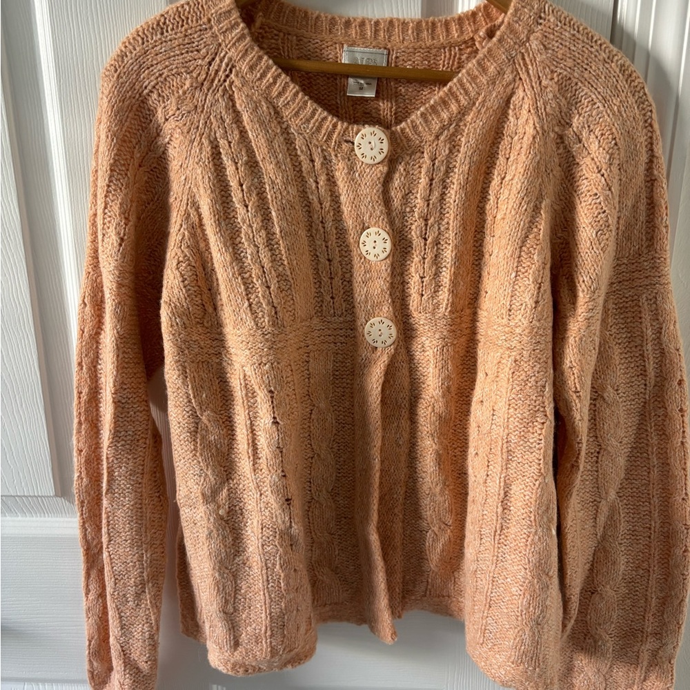 Alps 3 Button Sweater, In Peach - image 1